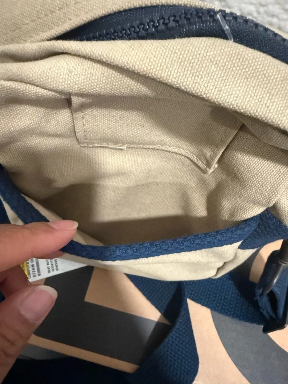 Visa Super Bowl XXX Small Crossbody Bag in Beige and Navy